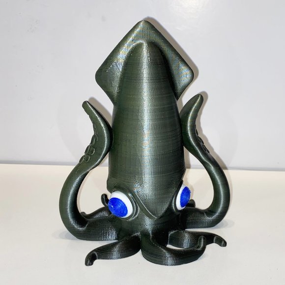 Handmade 3D Printed Squid Coin Bank Ocean Sealife Black - Picture 1 of 4